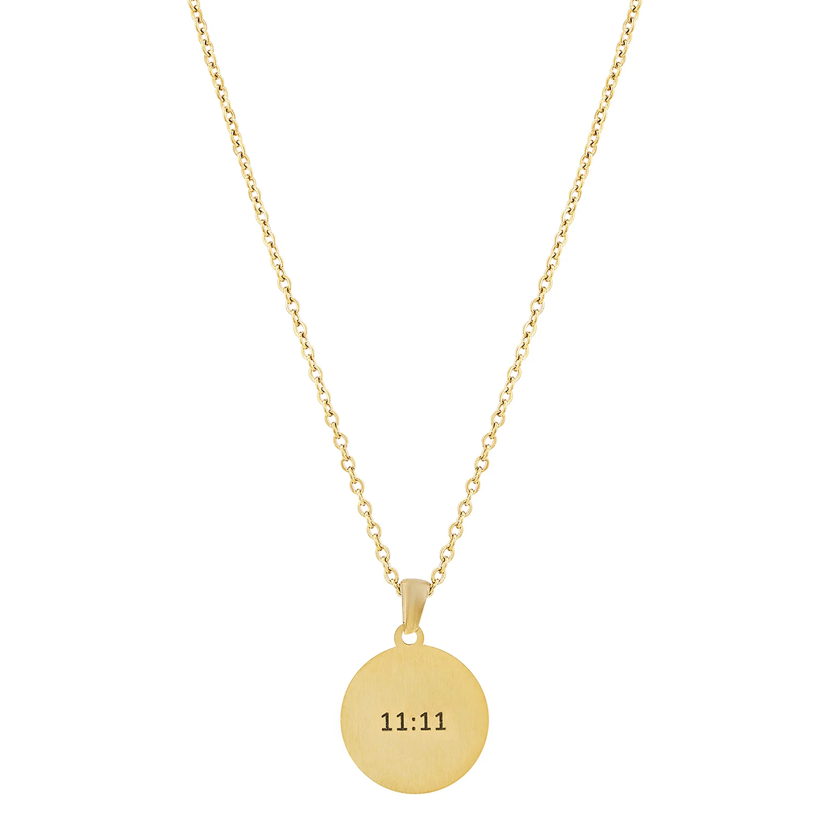 11:11 Gold Women's Round Mantra Necklace - Image 5