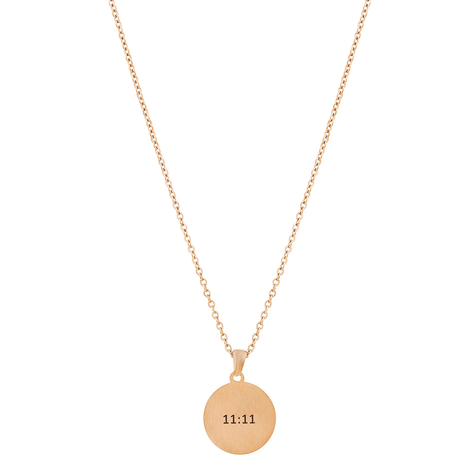 11:11 Rose Gold Women's Round Mantra Necklace - Image 5