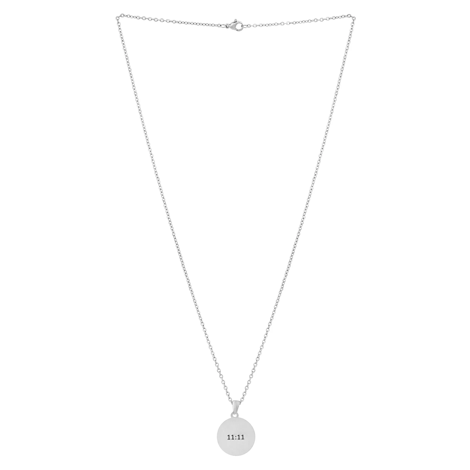 11:11 Silver Women's Round Mantra Necklace - Image 3