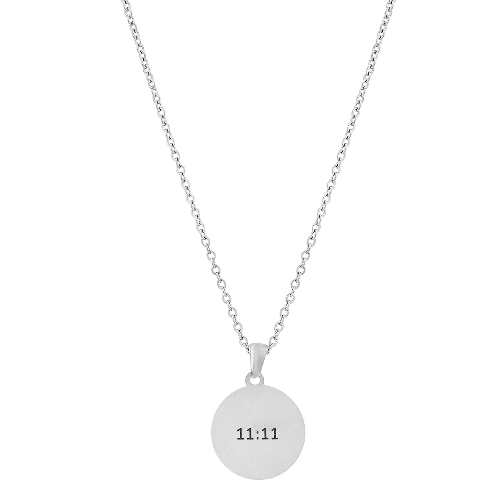 11:11 Silver Women's Round Mantra Necklace - Image 5