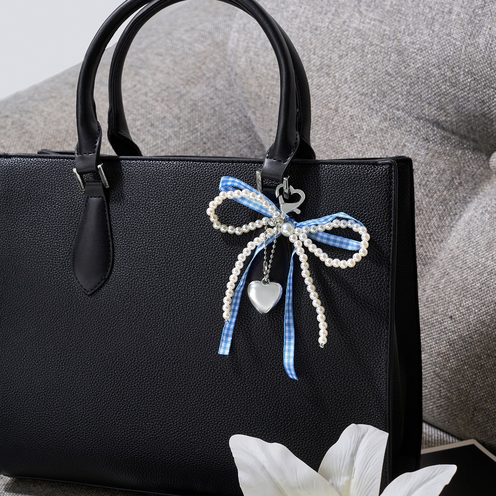 A Bow-Crush Blue Bag Charm - Image 2