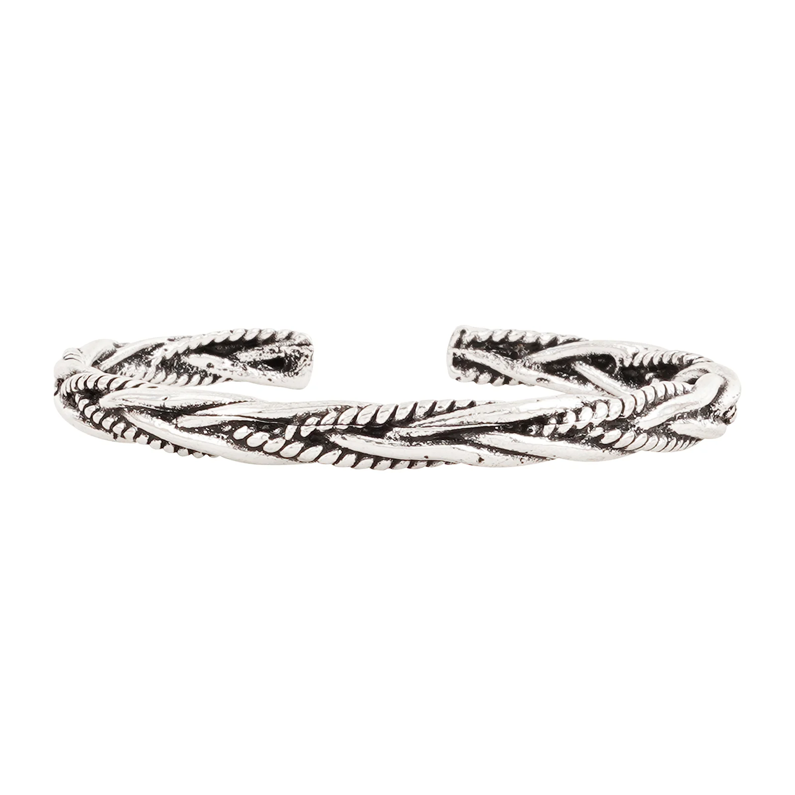 Adonis Antique Silver Twist Open Bracelet - Image 3