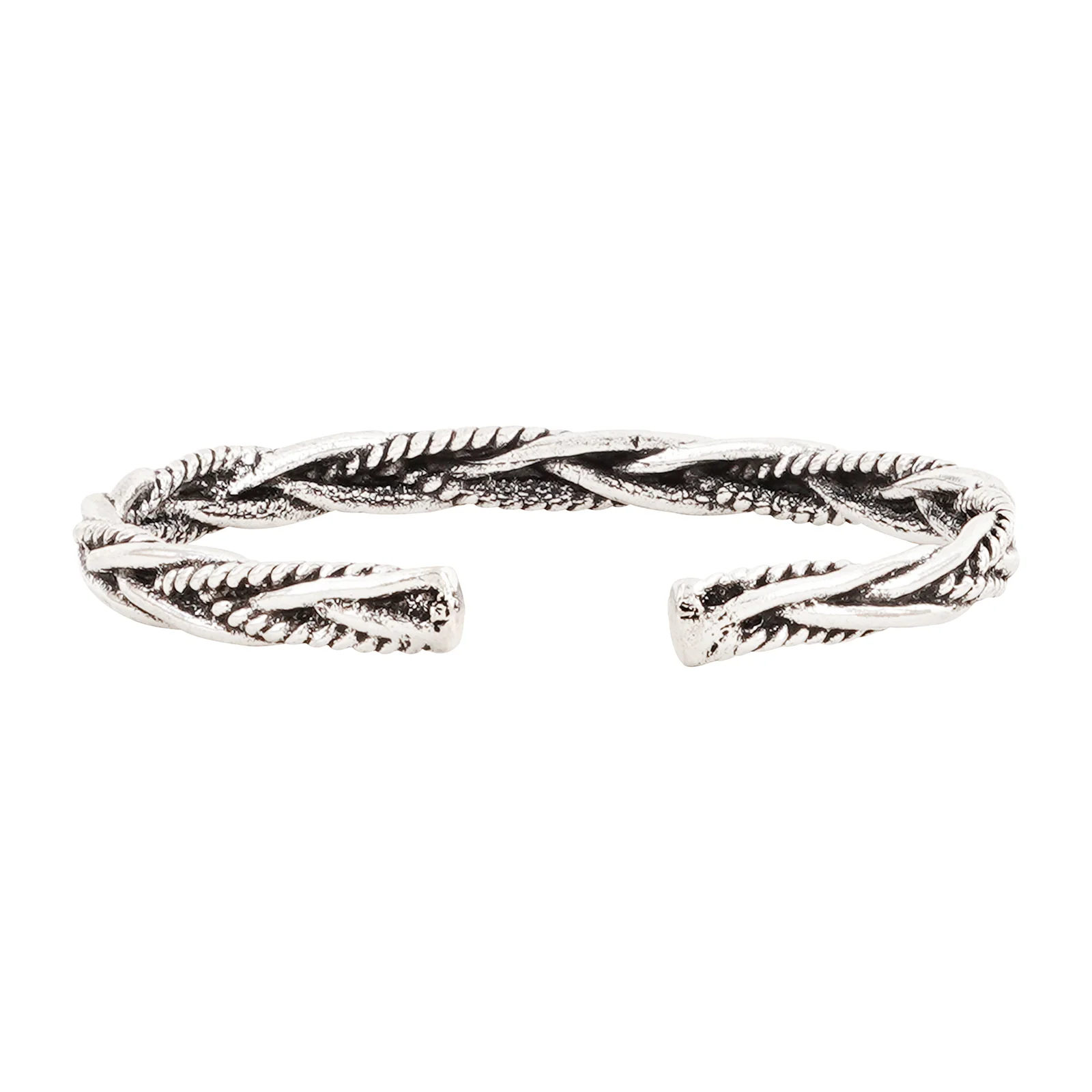 Adonis Antique Silver Twist Open Bracelet - Image 4