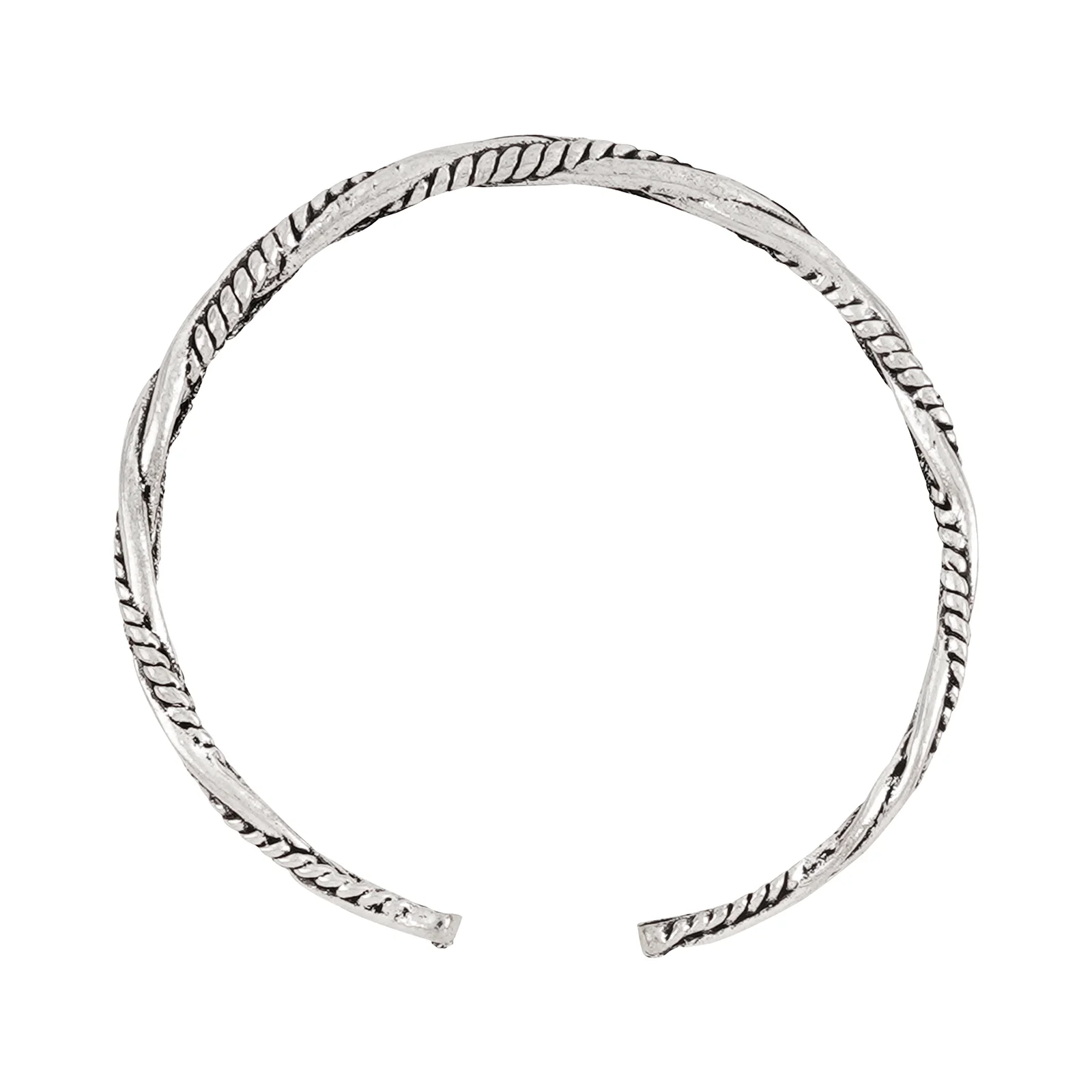 Adonis Antique Silver Twist Open Bracelet - Image 5