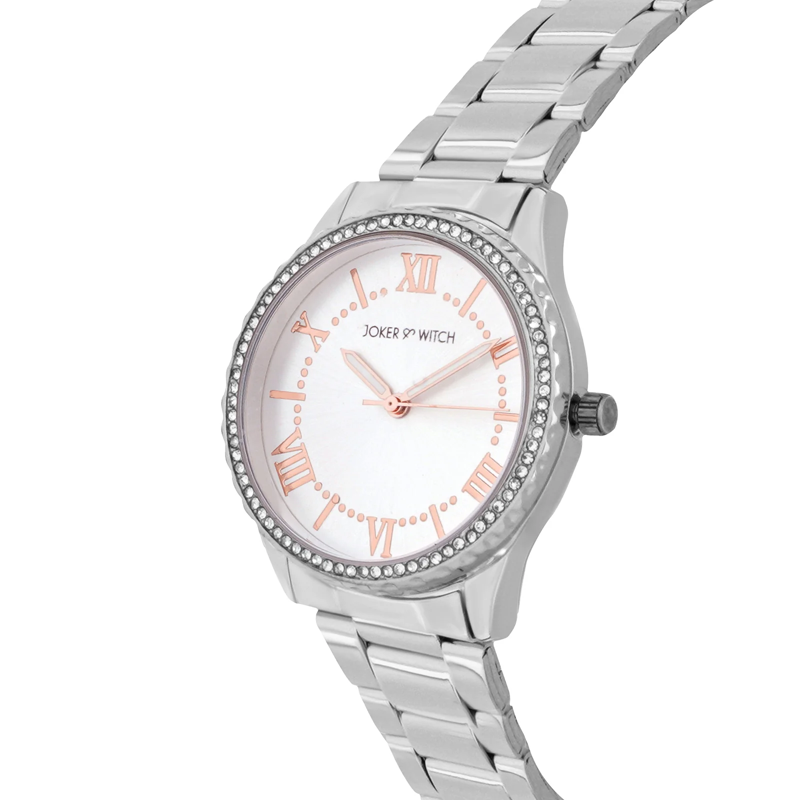 Adrenalina Silver Medium Rhinestone Dial Linked Chain Strap Women's Watch - Image 3
