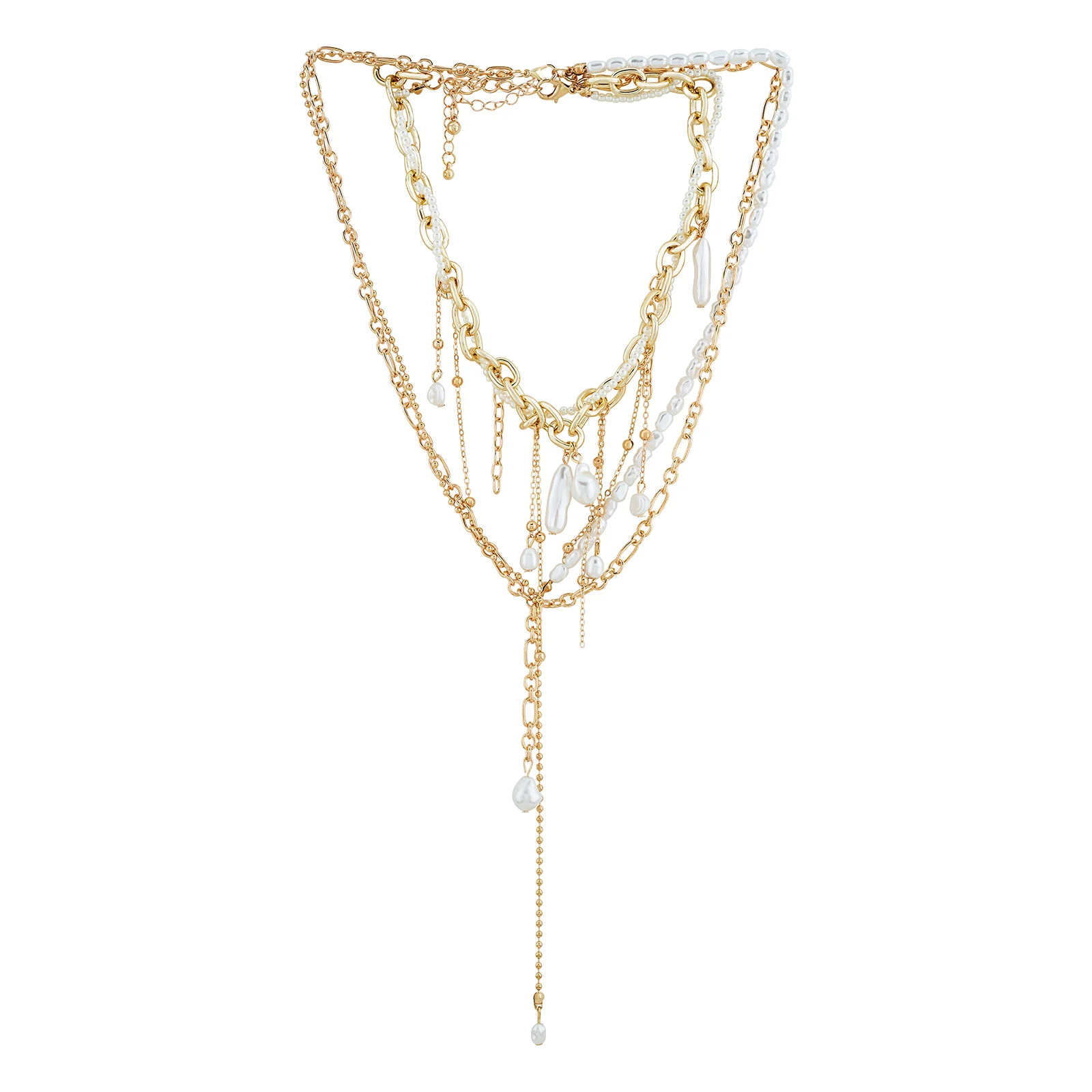 Aimi Molten Pearl Gold Necklace - Image 4
