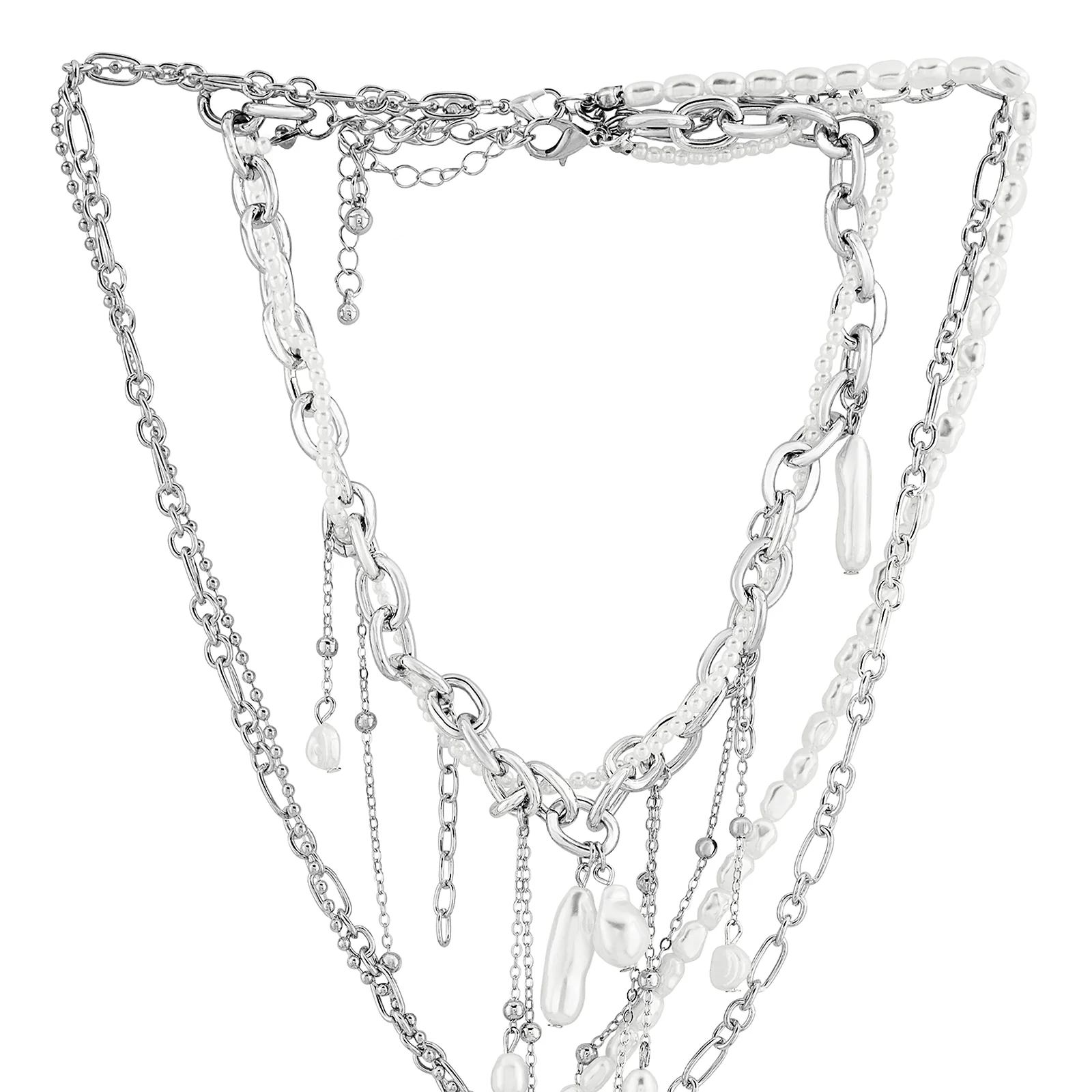Aimi Molten Pearl Silver Necklace - Image 5