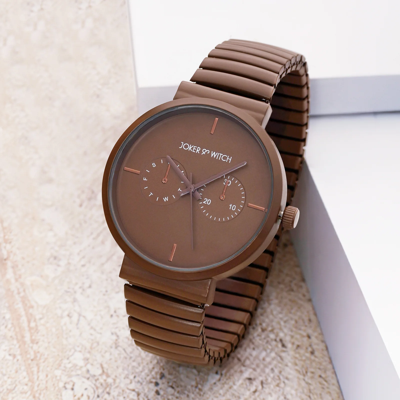 Airo Brown Large Dial Linked Chain Strap Men's Watch
