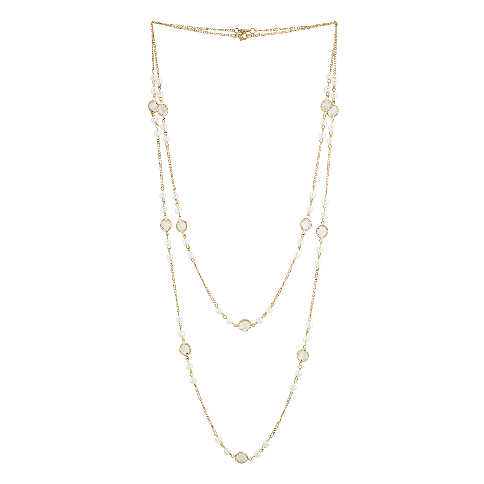Akari Layered Molten Pearl Gold Necklace - Image 4