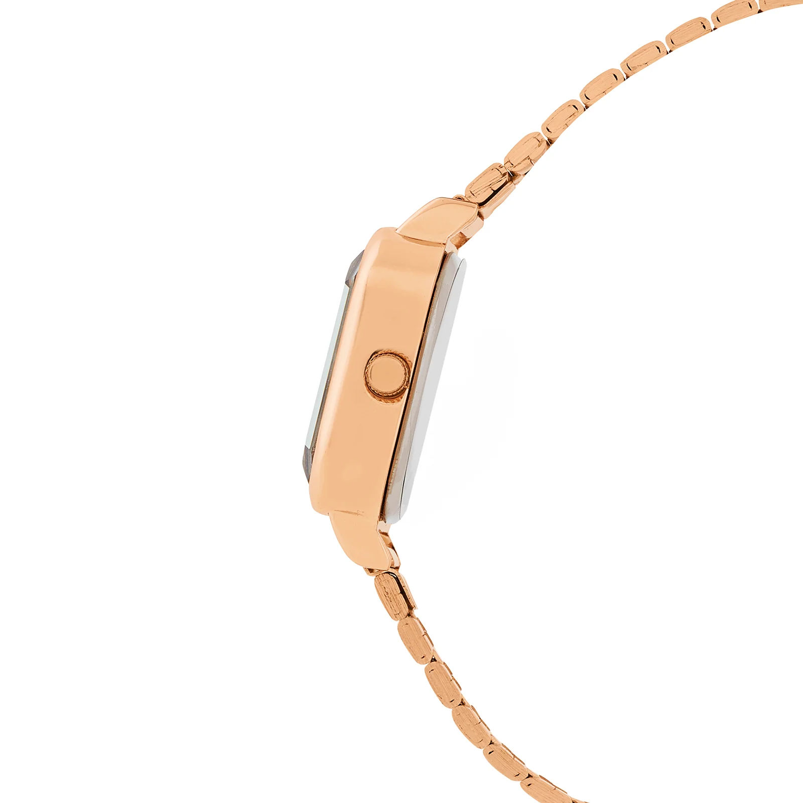Alina Black Mini Square Dial Rose Gold Linked Chain Strap Women's Watch - Image 5