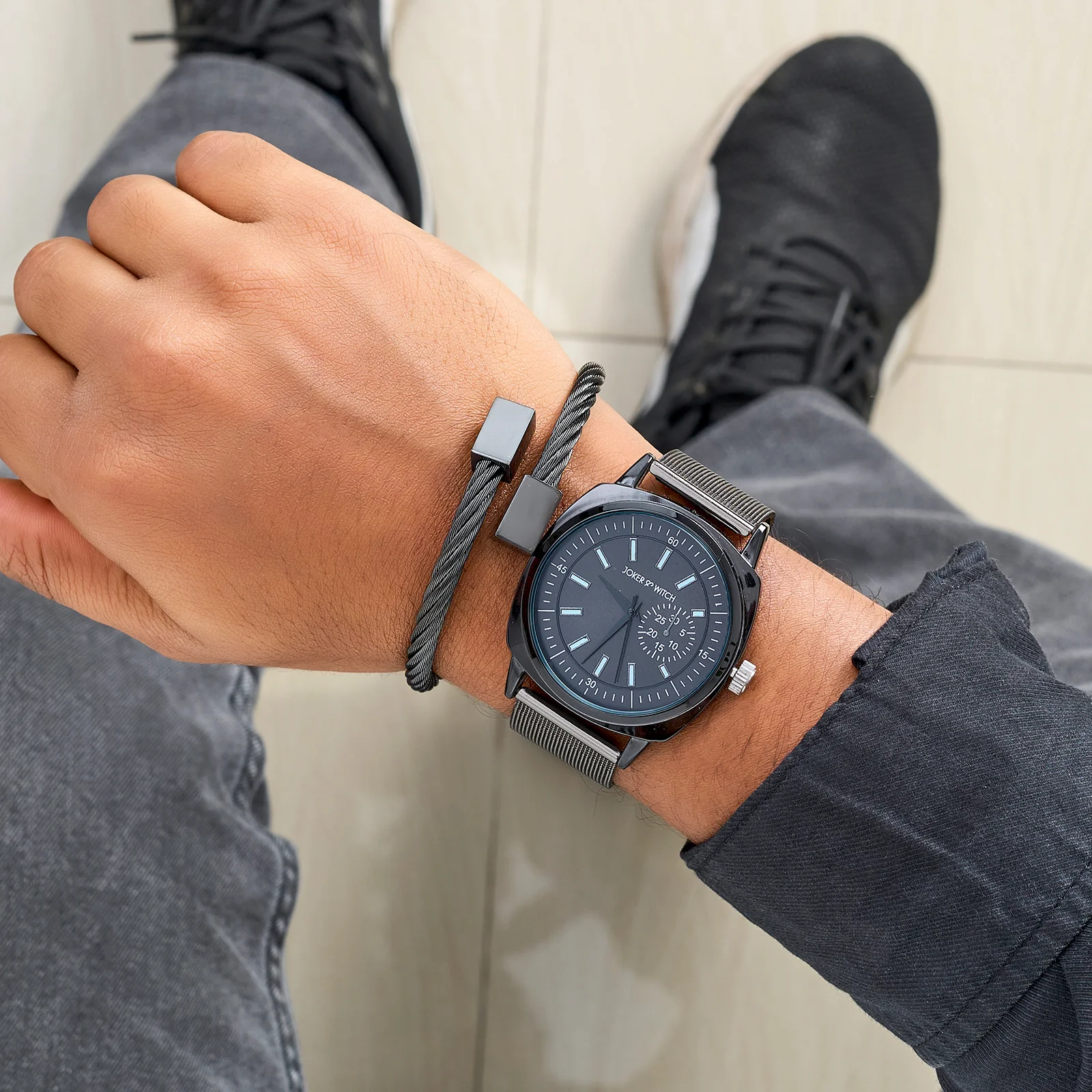 Alpha Hour Men's Watch Bracelet Stack