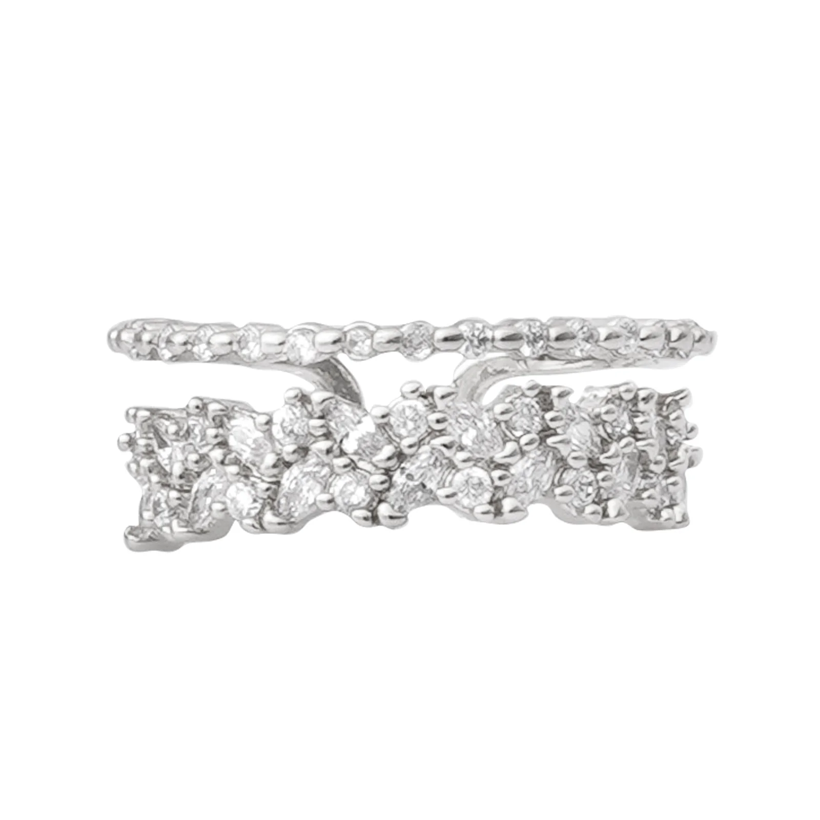 Amour Rhinestones Silver Ring - Image 4
