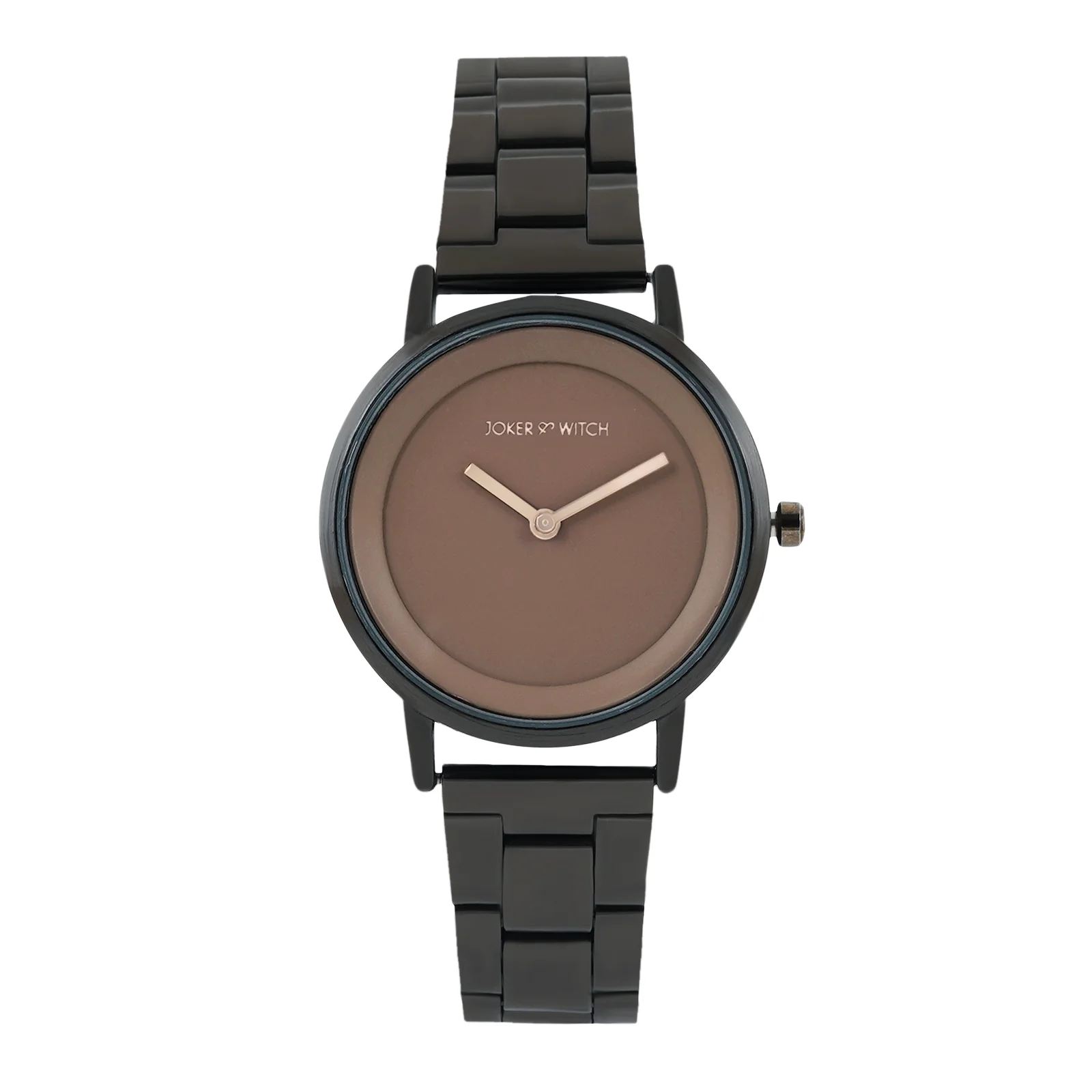 Amsterdam Taupe Medium Dial Gunmetal Linked Chain Strap Women's Watch - Image 3