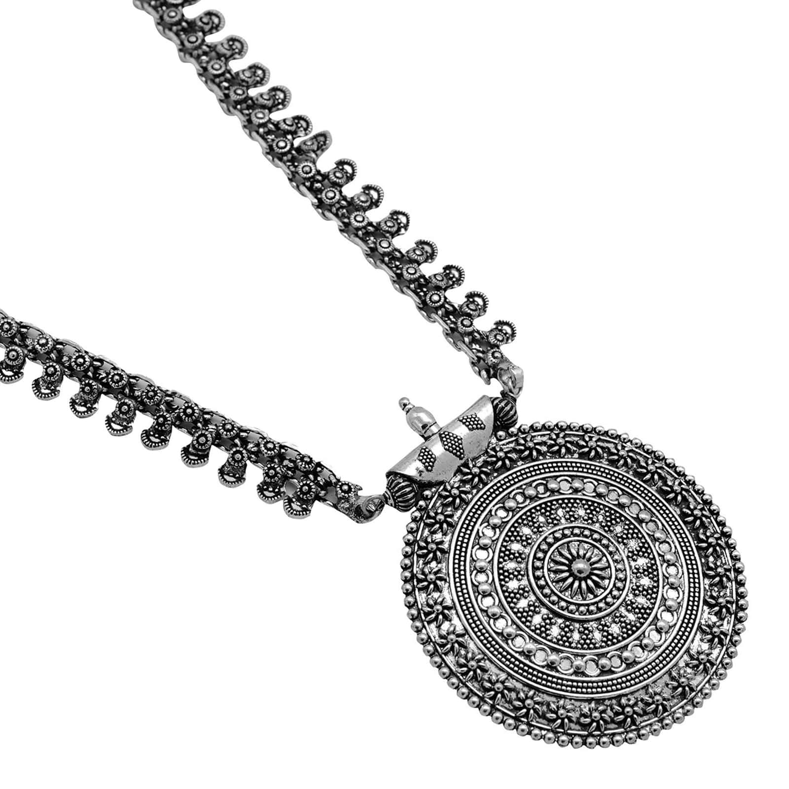 Anika Silver Oxidized Long Necklace - Image 5