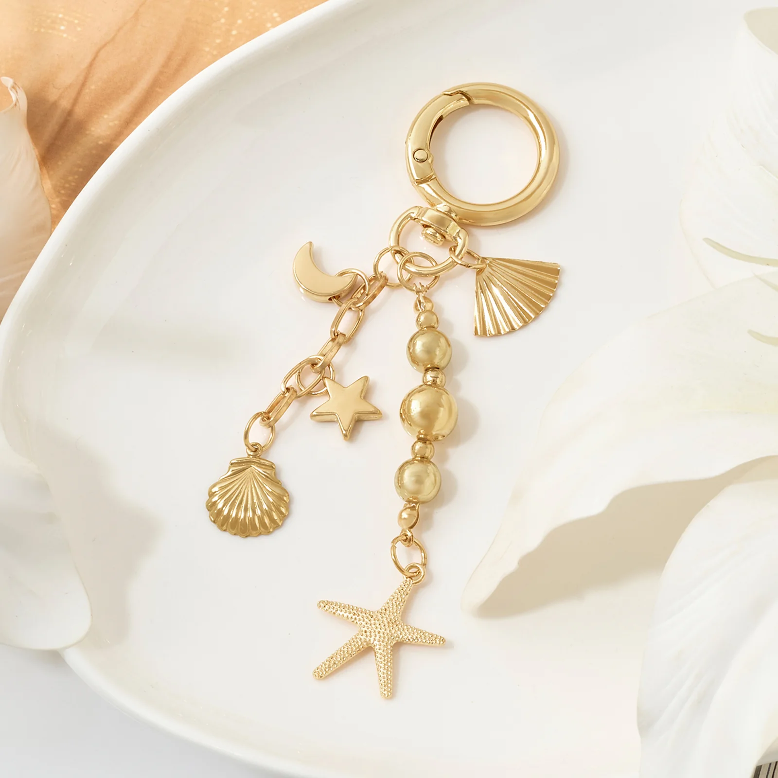 Aqua Pop Shell and Starfish Bag Charm