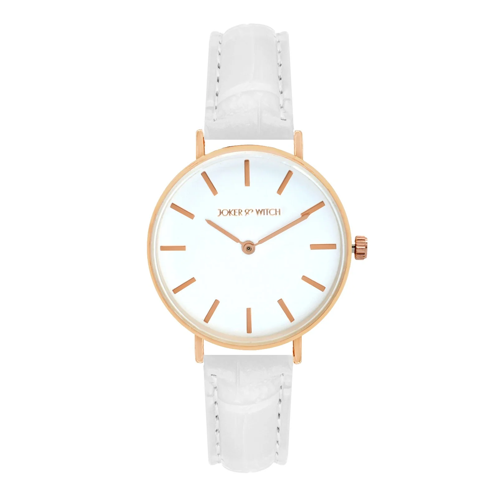 Ariana White Medium Dial White Croc Strap Women's Watch
