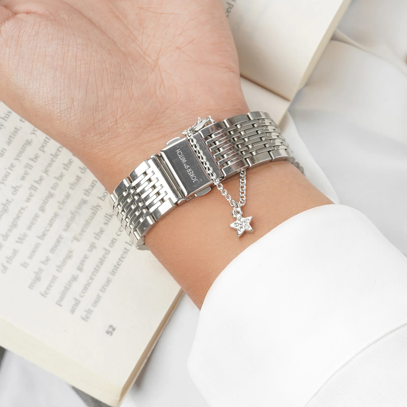 Astral Rhinestone Silver Watch Charm
