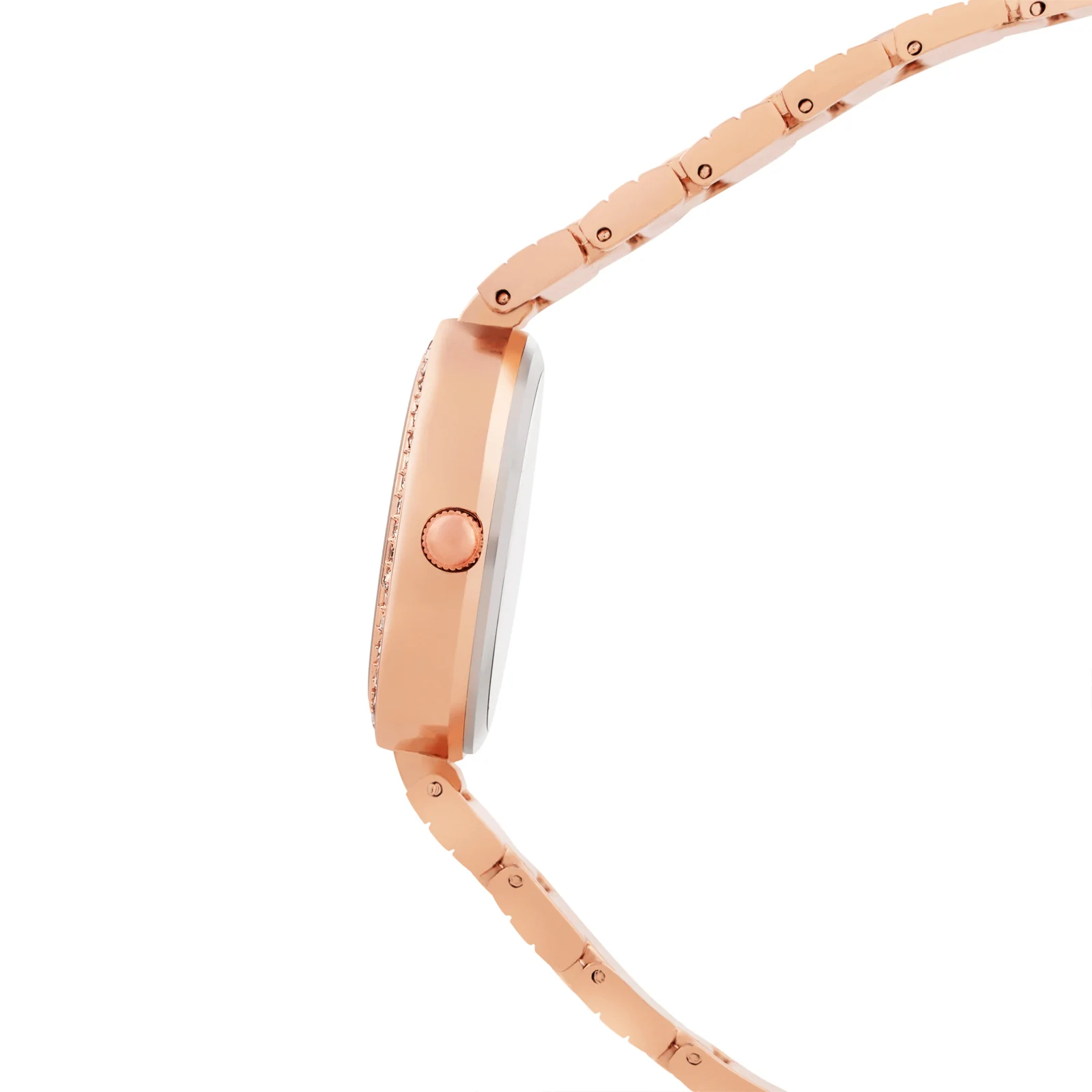 Astrielle Rose Gold Small Rhinestone Dial Linked Chain Strap Women's Watch - Image 5