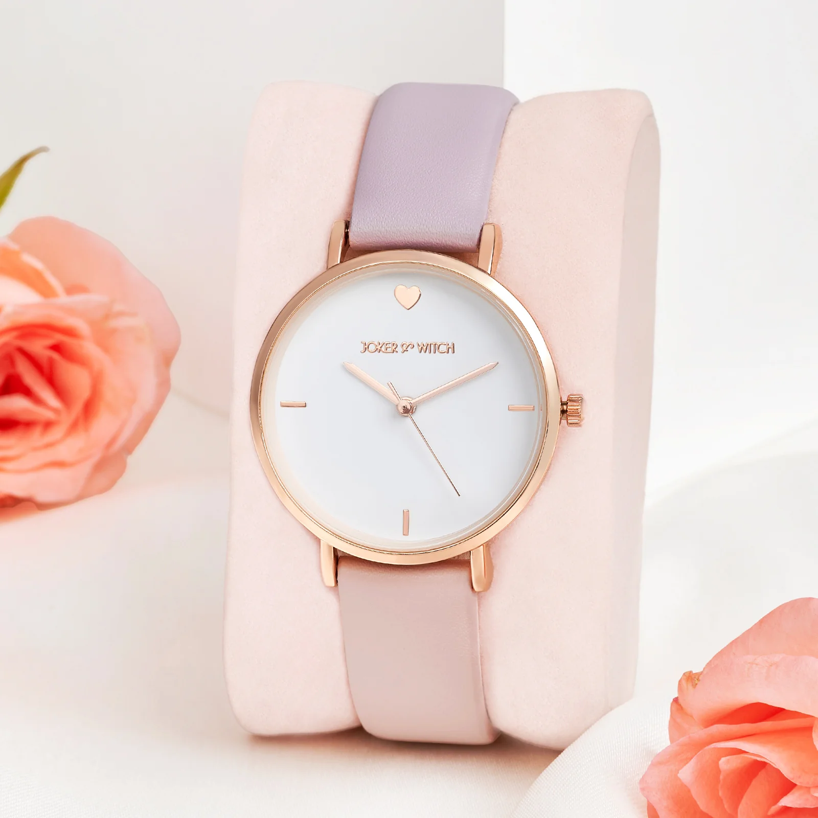 Aurora White Medium Dial Lavender PU Strap Women's Watch