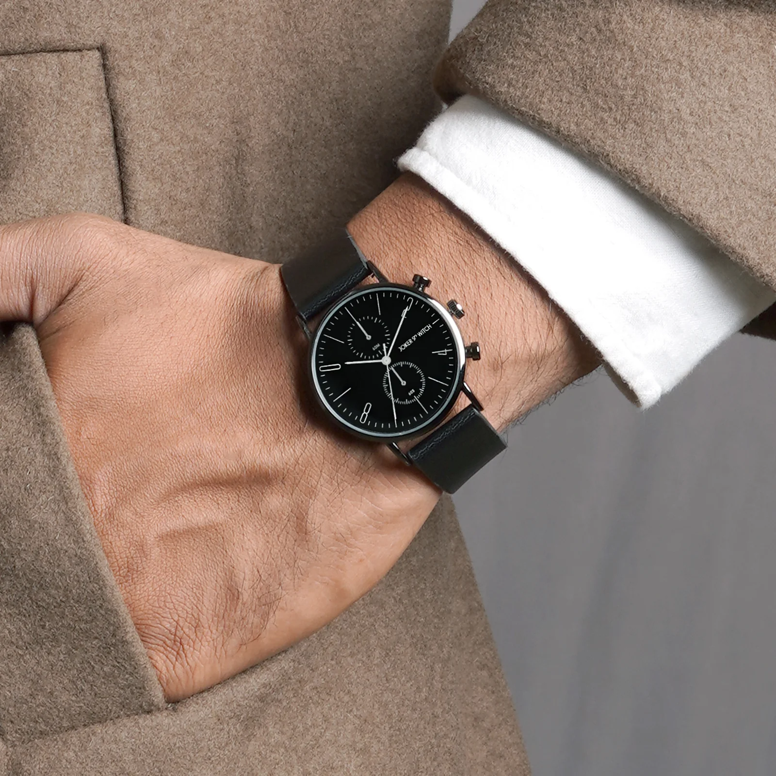Bangkok Black Large Dial PU Strap Men's Watch - Image 2
