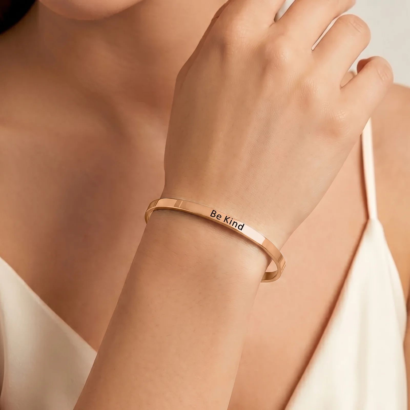 Be Kind Rose Gold Mantra Band - Image 2