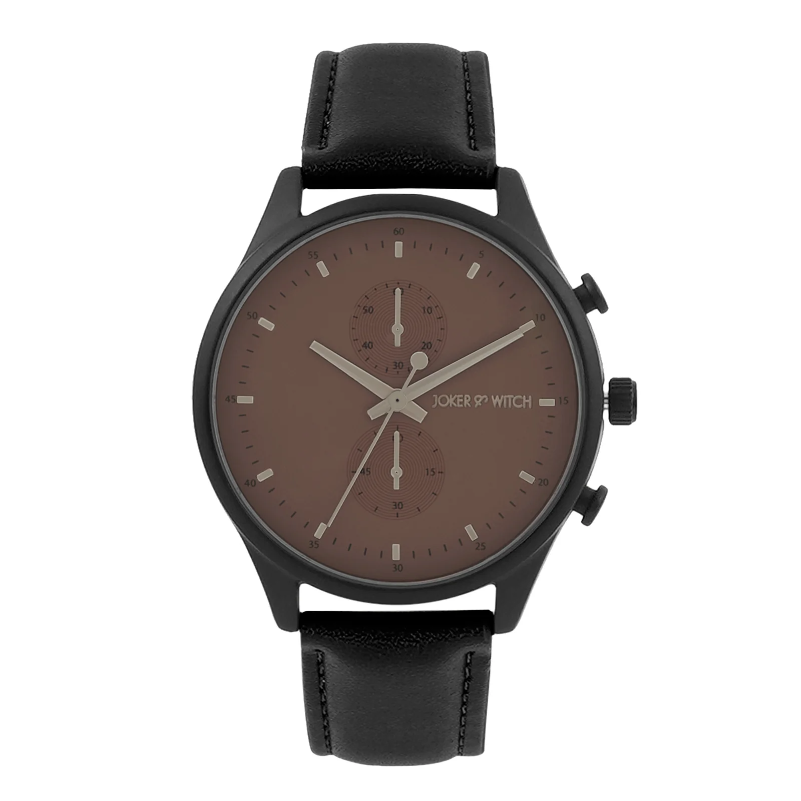 Beetle Brown Large Dial Black PU Strap Men's Watch - Image 3
