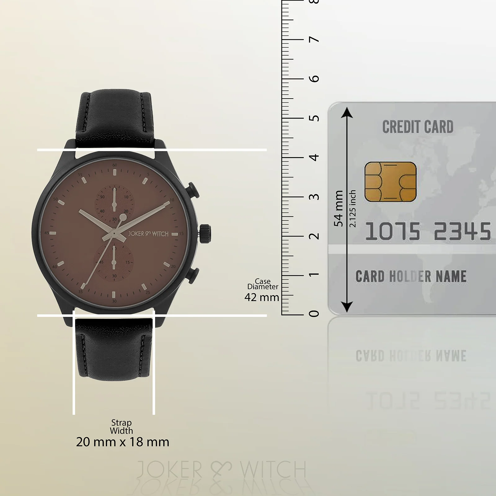Beetle Brown Large Dial Black PU Strap Men's Watch - Image 8