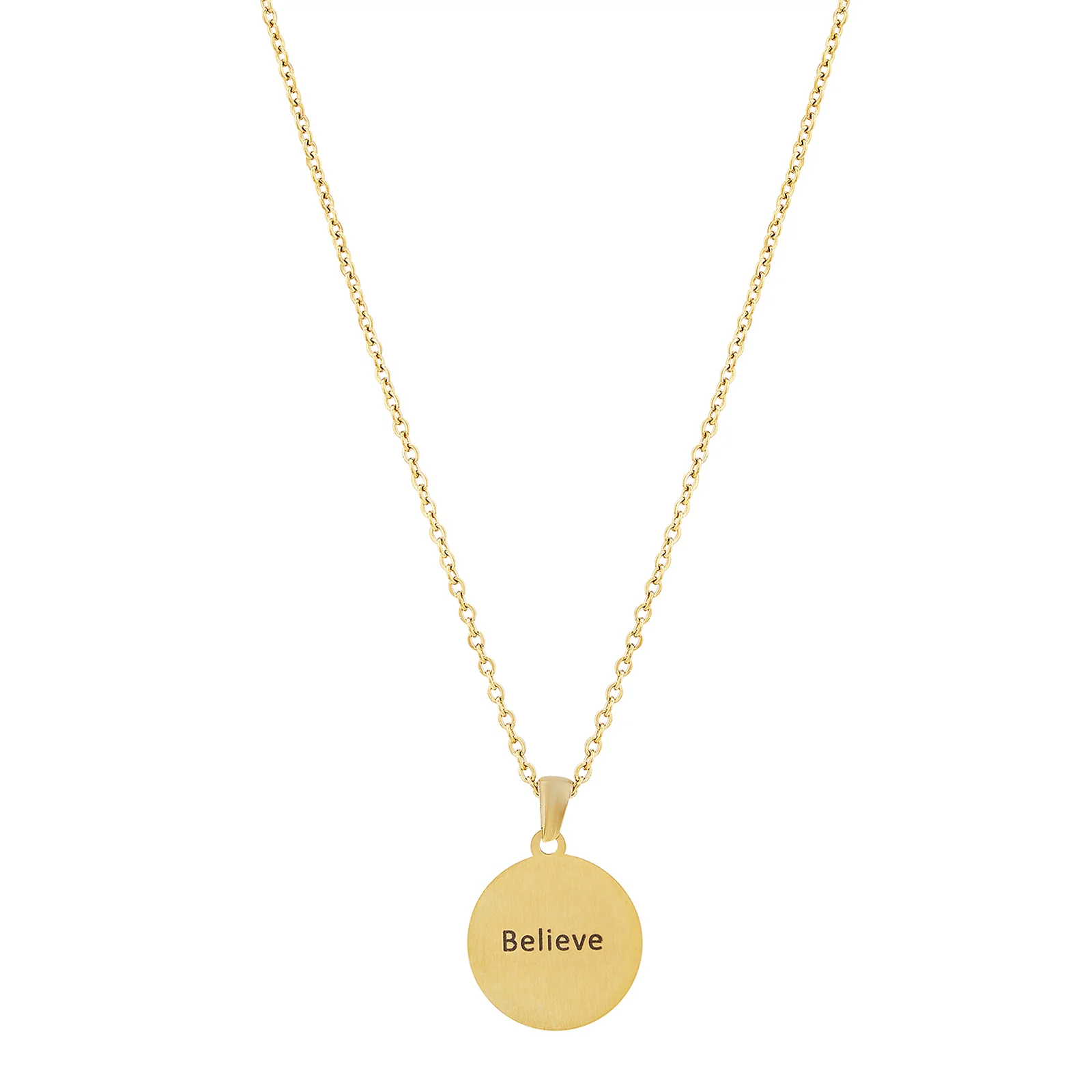 Believe Gold Women's Round Mantra Necklace - Image 5
