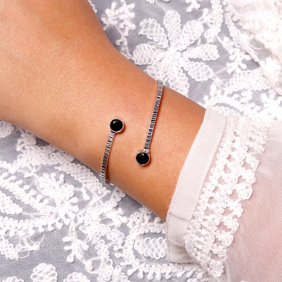 Bhamini Black Silver Oxidized Bracelet