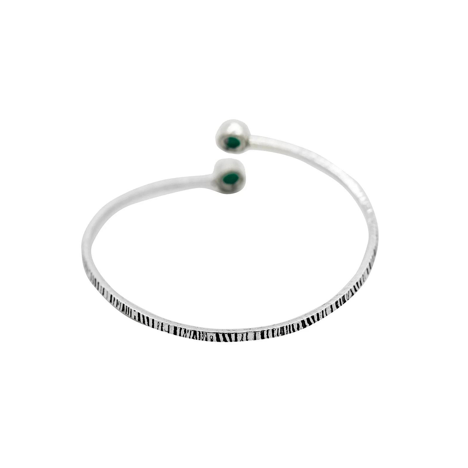 Bhamini Dark Green Silver Oxidized Bracelet - Image 6