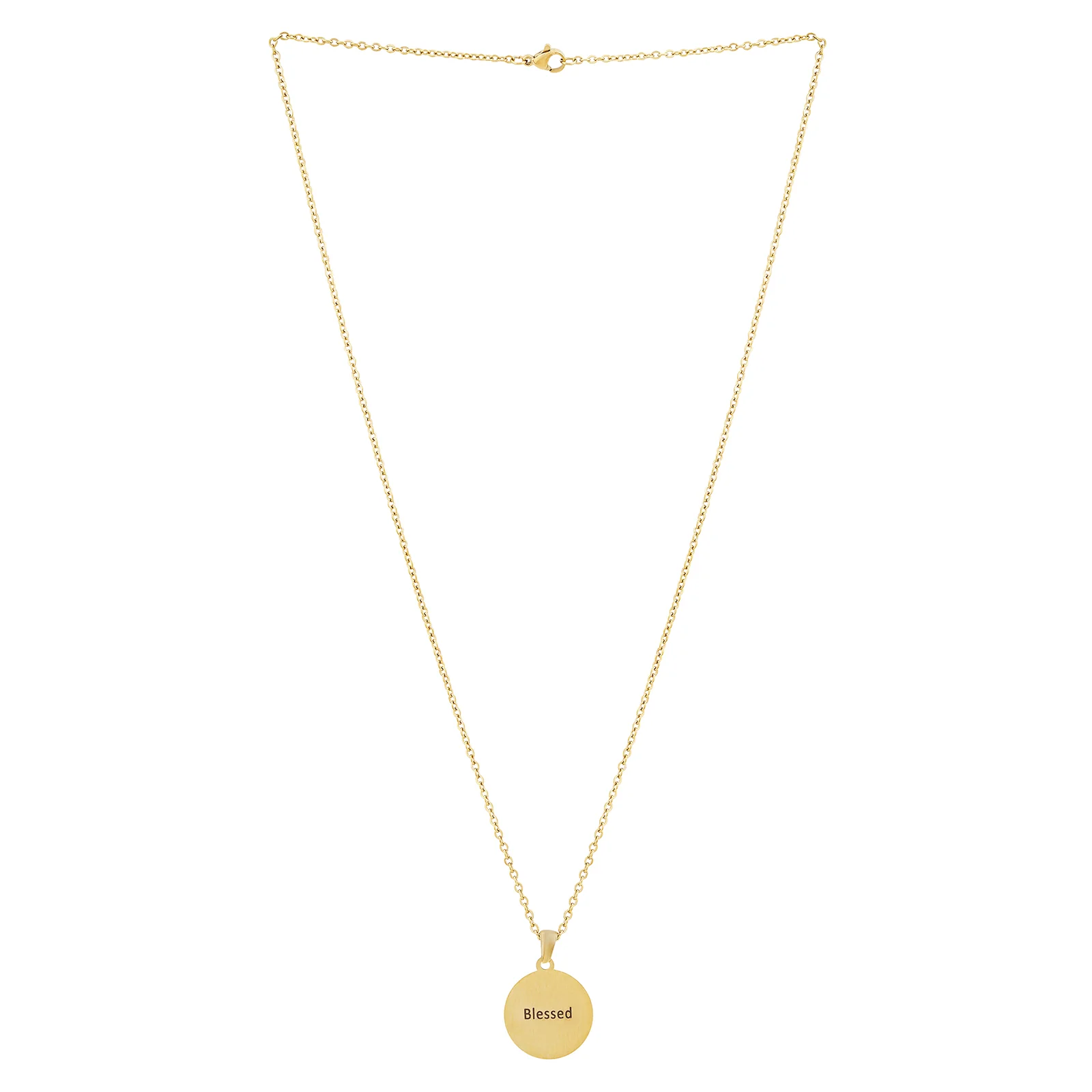 Blessed Gold Women's Round Mantra Necklace - Image 3