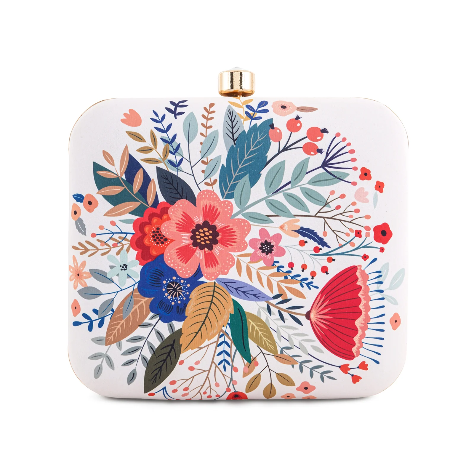 Blooming Bushes White Printed Clutches - Image 4