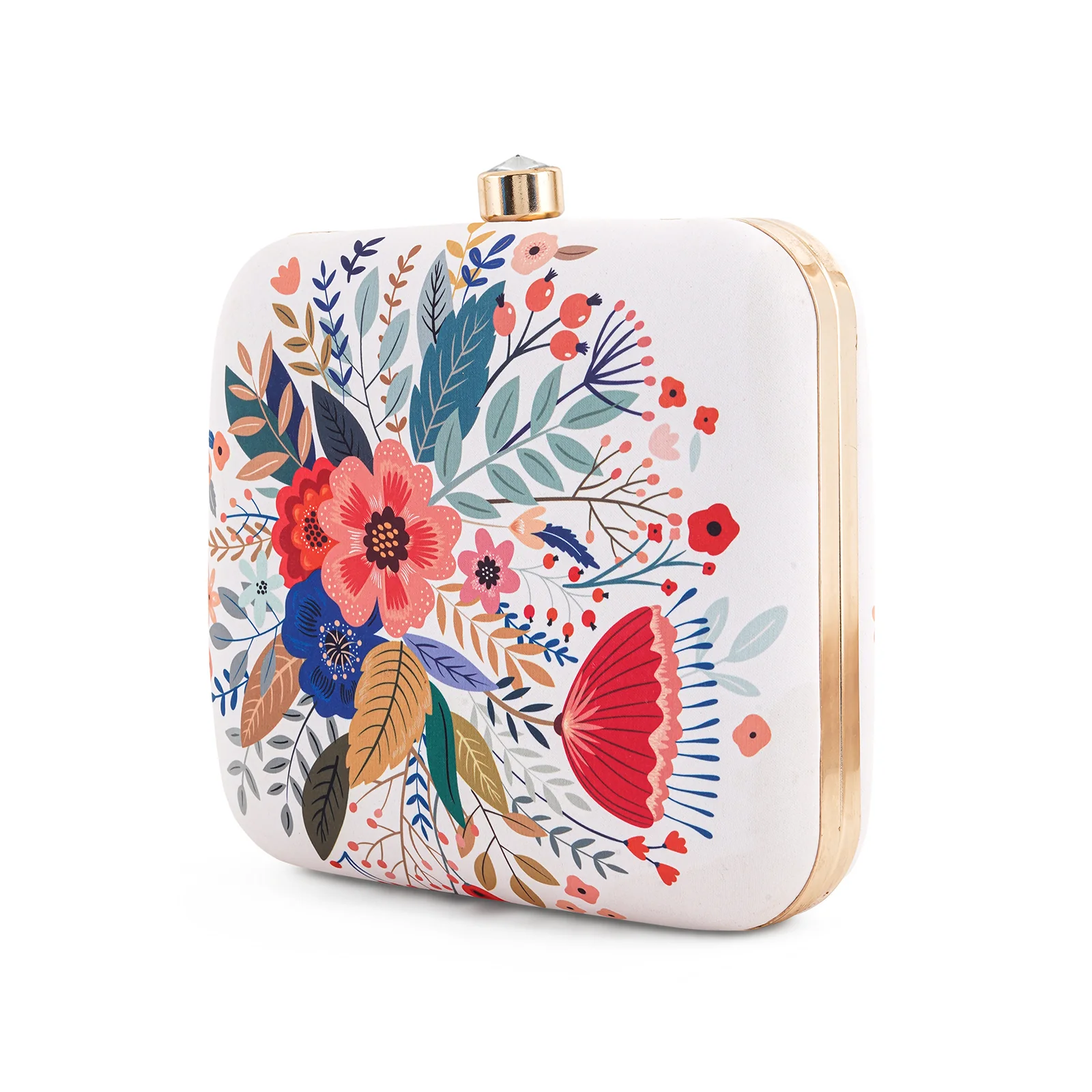 Blooming Bushes White Printed Clutches - Image 5
