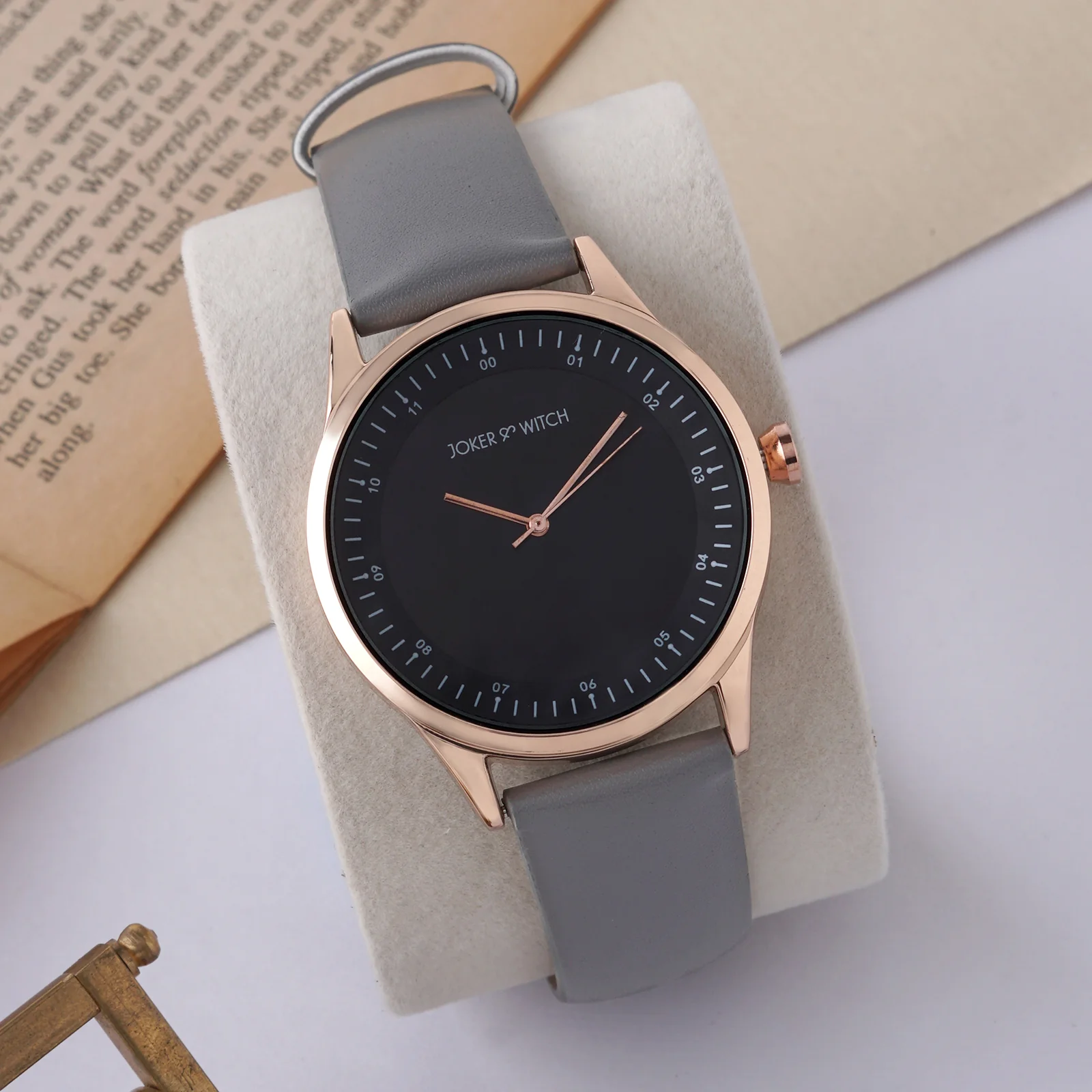 Bosco Black Large Dial Grey PU Strap Men's Watch - Image 2