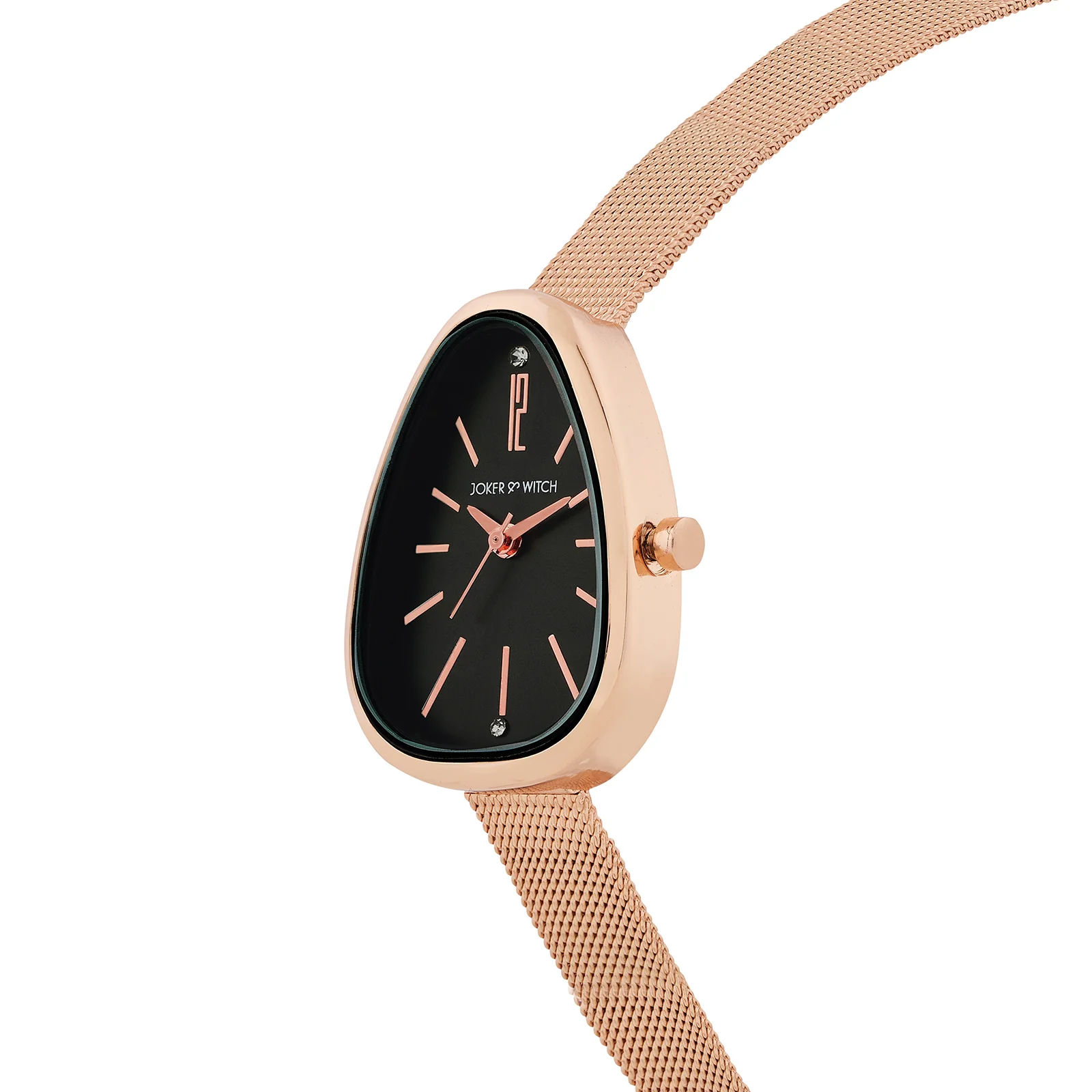 Maris Black Small Oval Dial Rose Gold Mesh Strap Women's Watch - Image 4
