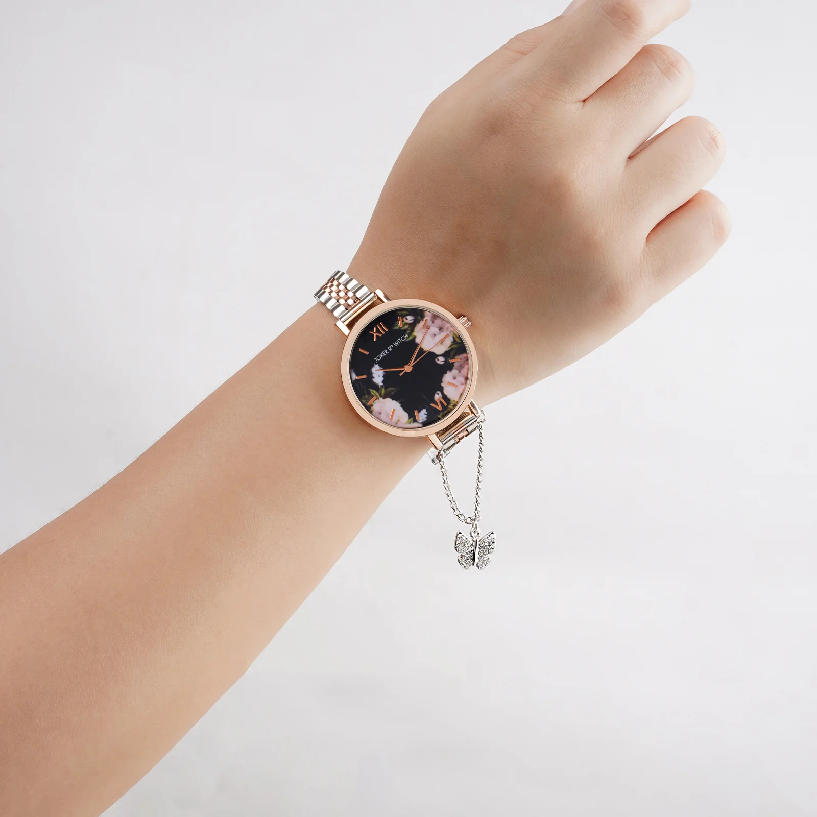Butterfly Floral Watch & Charm Set