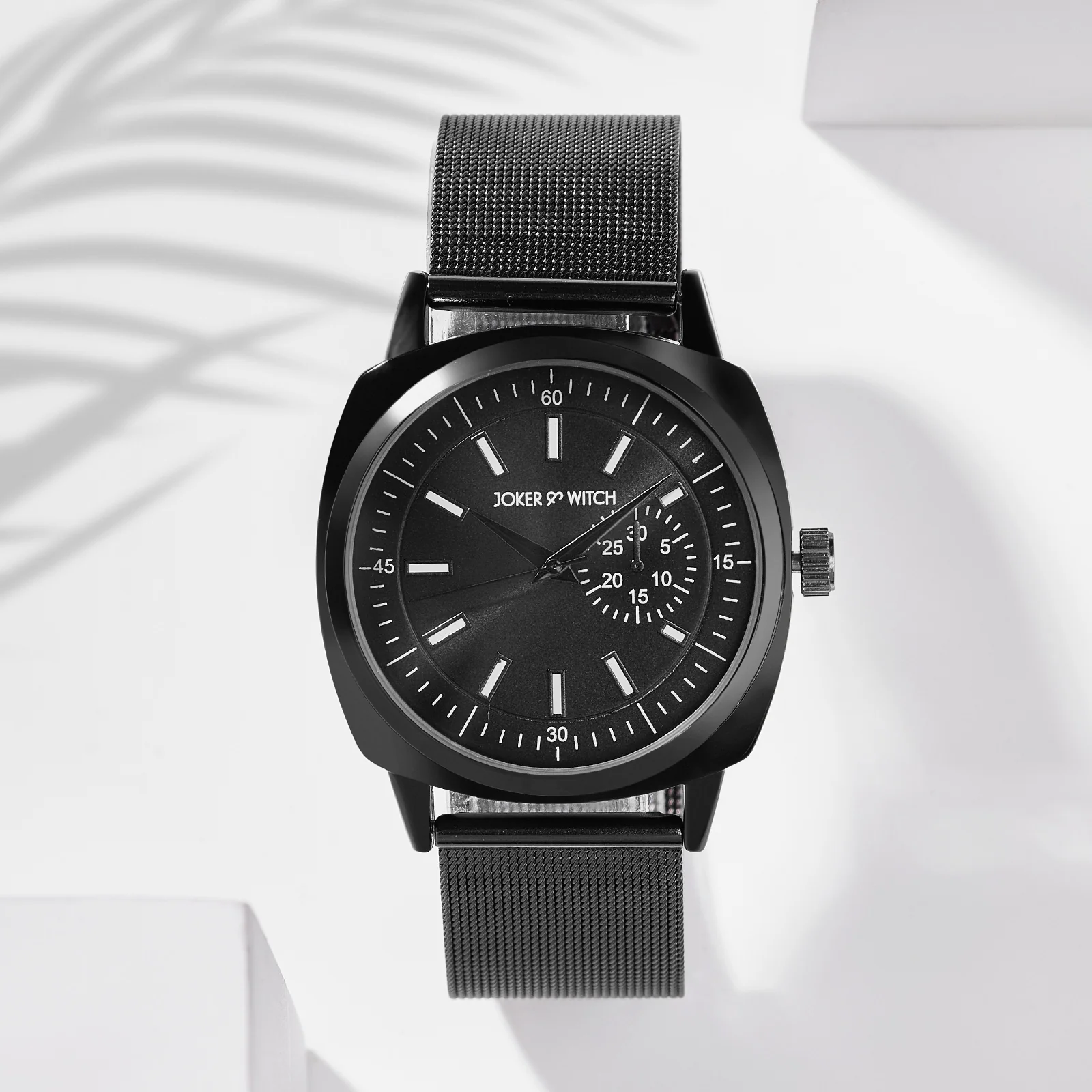 Cadenza Black Large Dial Mesh Strap Men's Watch