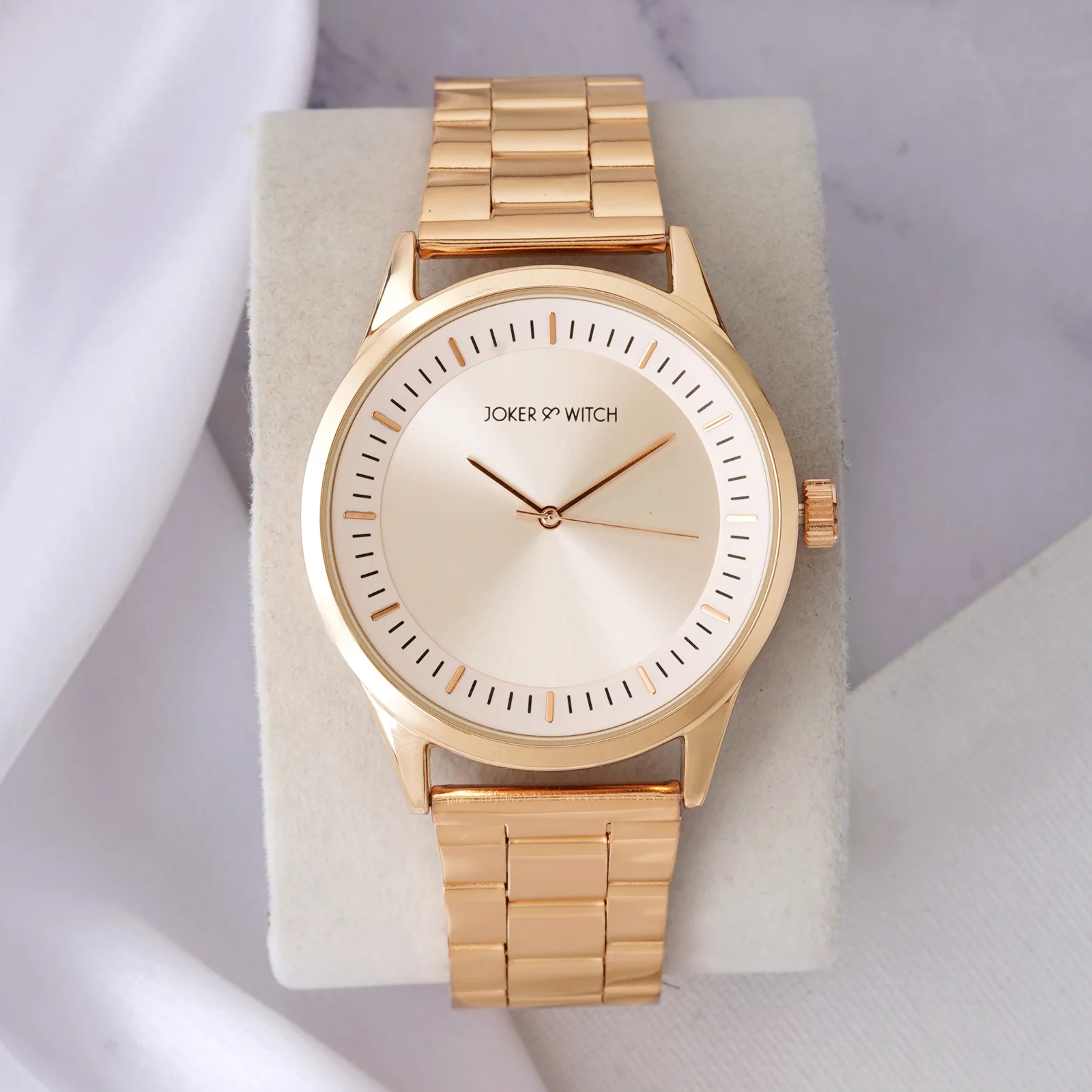 Carioca Rose Gold Large Dial Linked Chain Strap Unisex Watch - Image 2