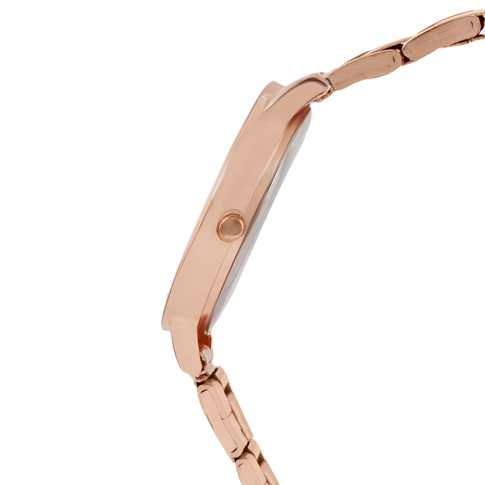 Castor Grey Large Rhinestone Dial Rose Gold Linked Chain Strap Women's Watch - Image 5