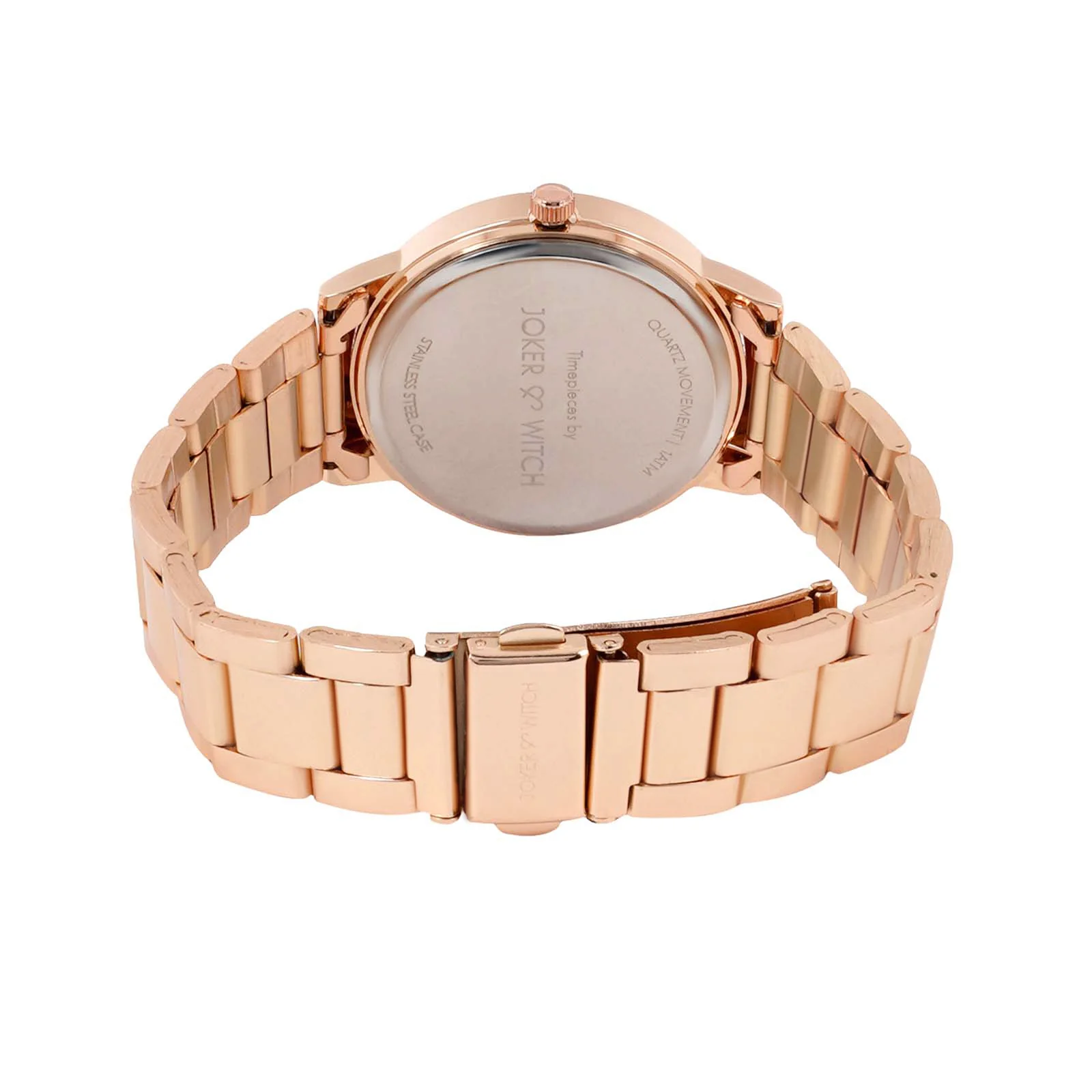 Castor Grey Large Rhinestone Dial Rose Gold Linked Chain Strap Women's Watch - Image 6