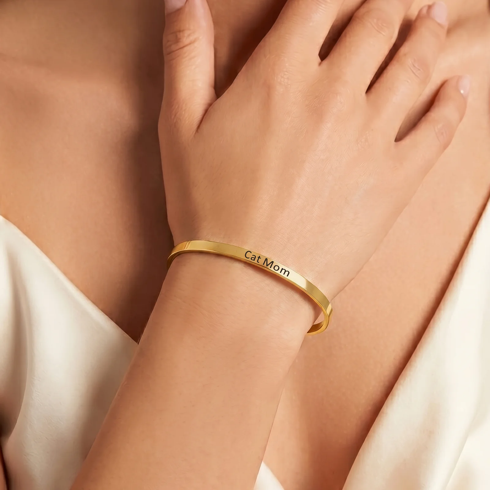 Cat Mom Gold Mantra Band - Image 2