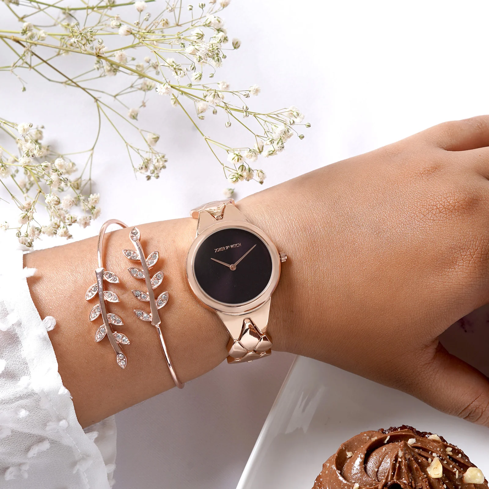 Ceres Rose Gold Watch Bracelet Stack