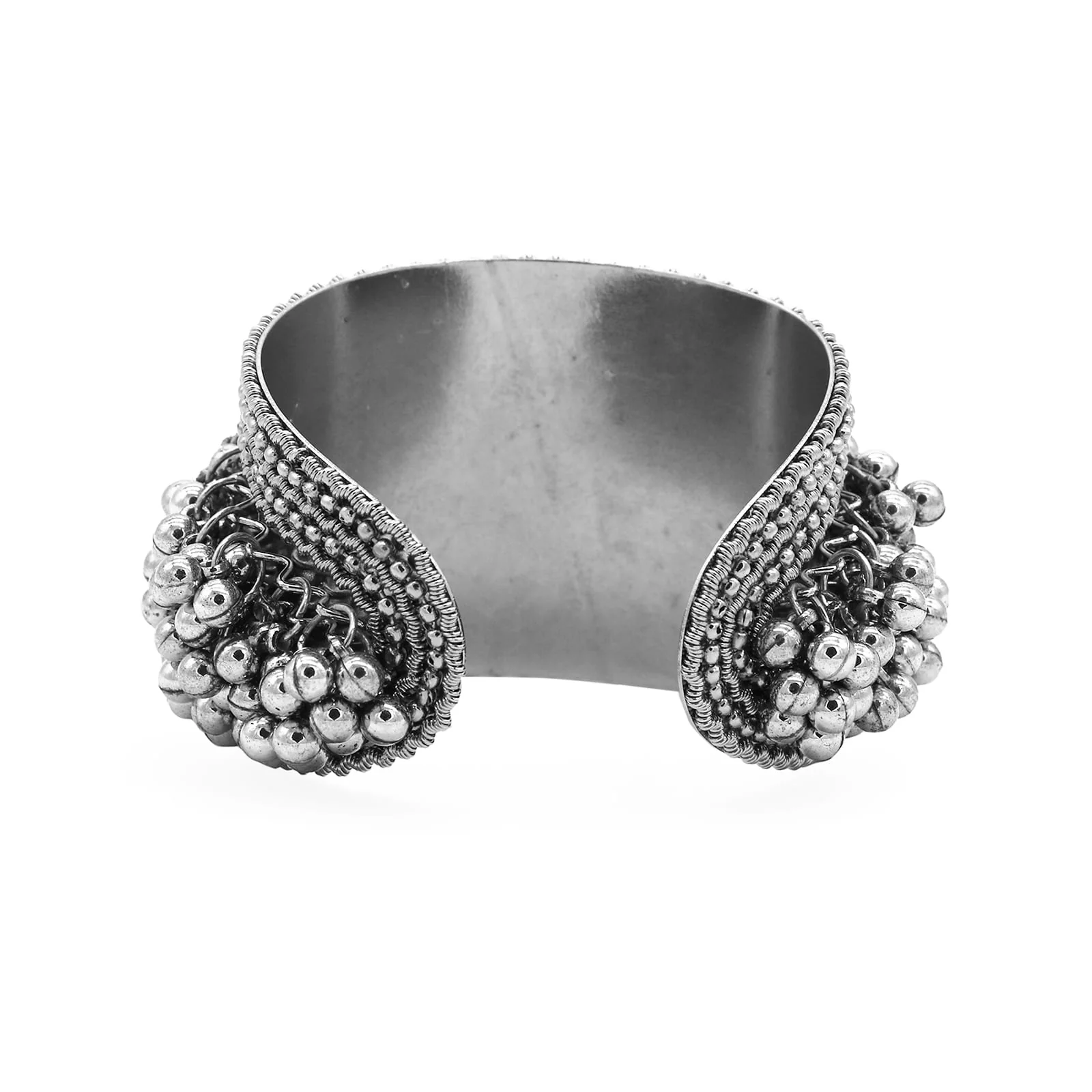 Chakrika Silver Gungroo Oxidized Bangle - Image 6