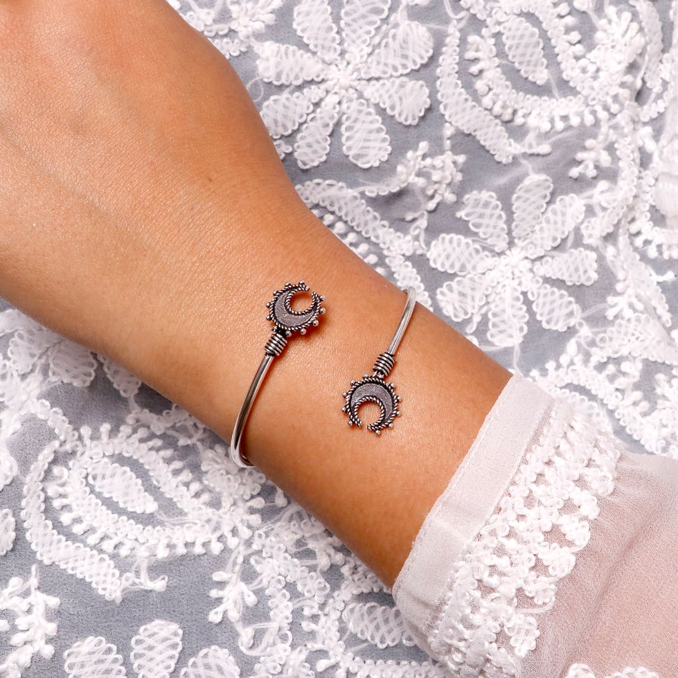 Chandrika Silver Oxidized Bracelet