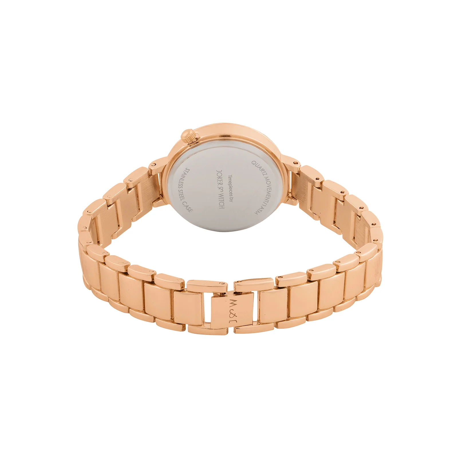 Chantal Maroon Small Rhinestone Dial Rose Gold Linked Chain Strap Women's Watch - Image 6