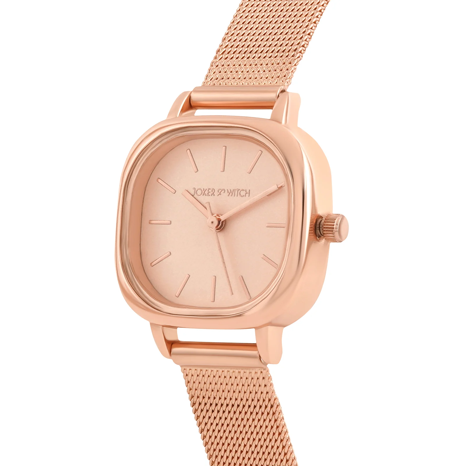 Cinque Beige Mini Square Dial Rose Gold Mesh Strap Women's Watch - Image 4