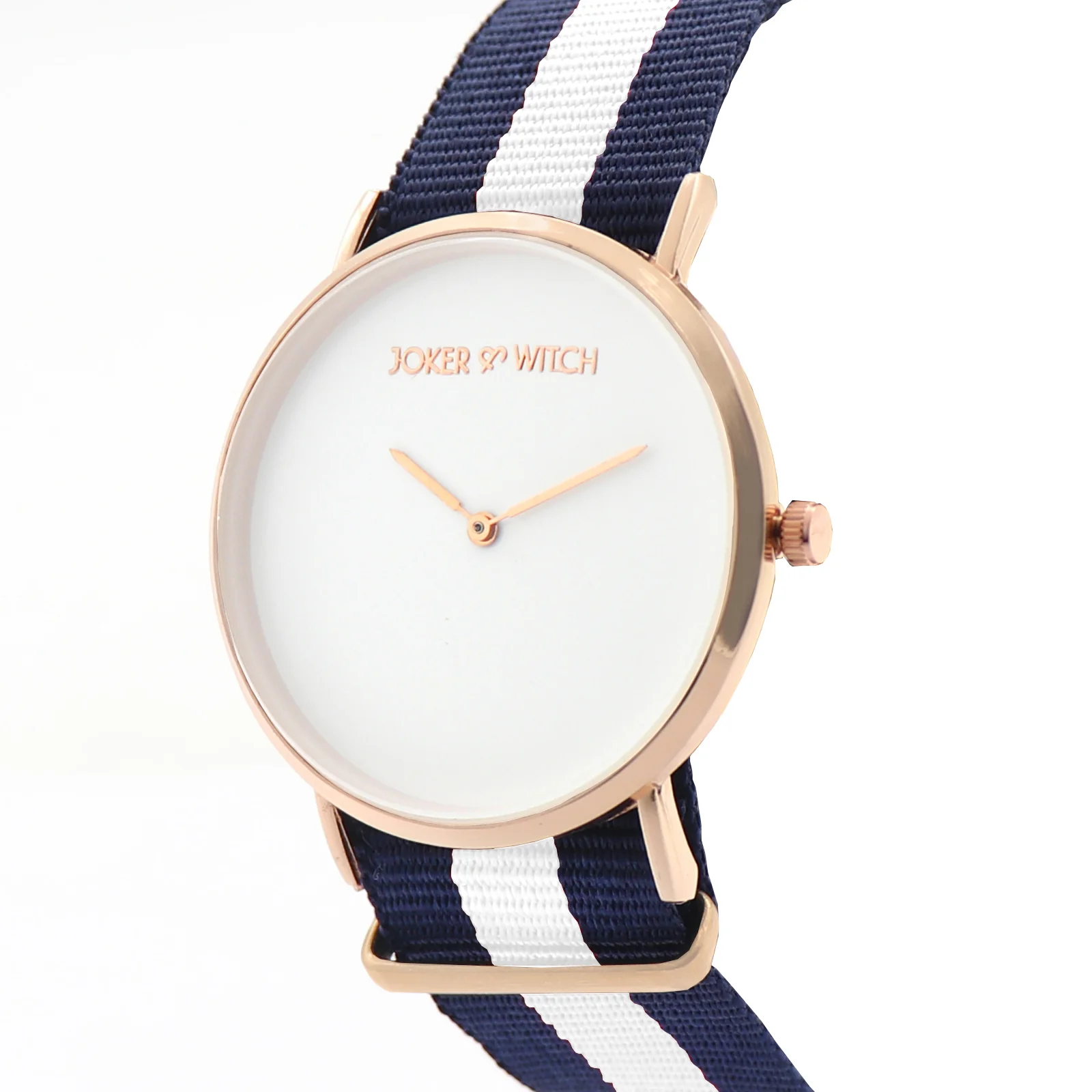 Classic White Large Dial Blue Nato Strap Unisex Watch - Image 3