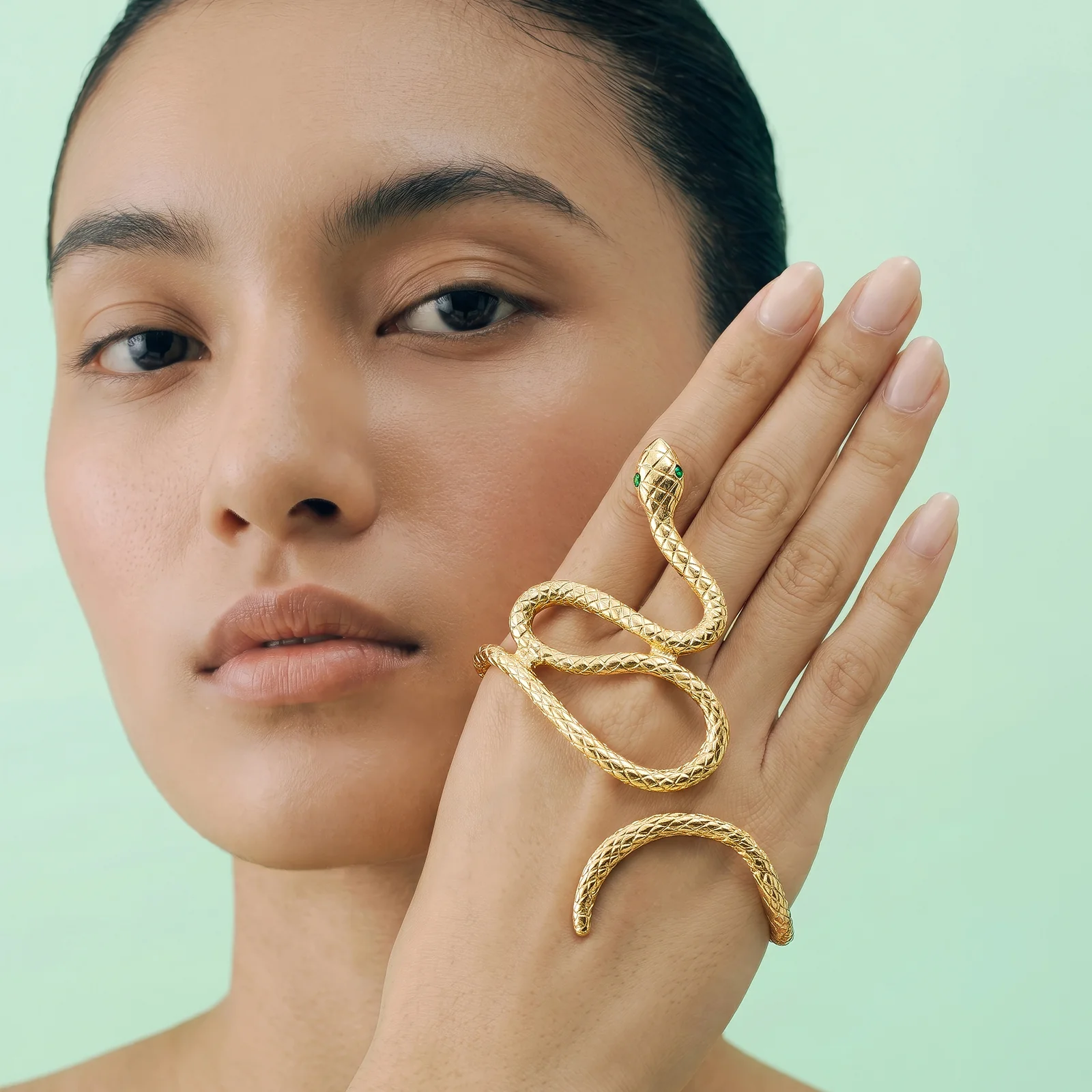 Cleora Embrace Gold Cuff Bracelet - Image 2