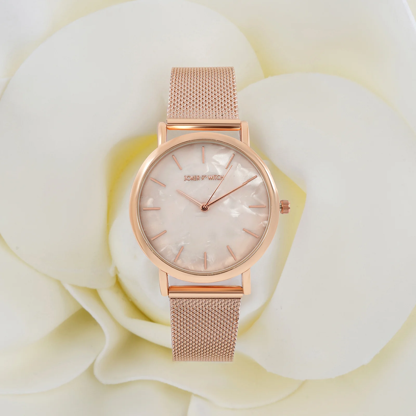 Copenhagen Rose Gold MOP Medium Dial Mesh Strap Women's Watch