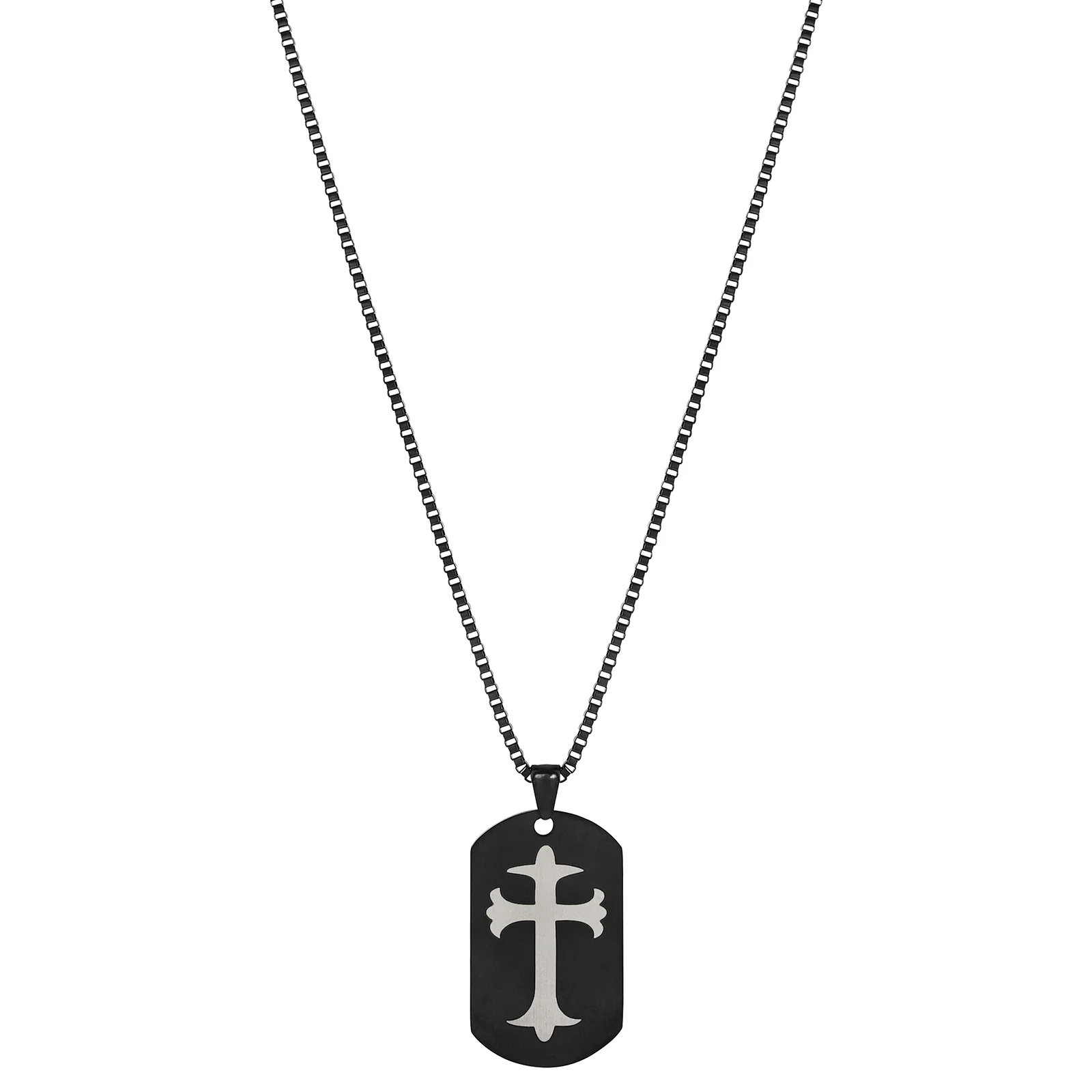 Cross Black Men's Curve Tag Mantra Necklace - Image 4
